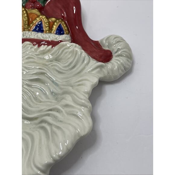Fitz & Floyd Classics Christmas Santa Claus Ceramic Cookie Candy Snack Plate - Picture 8 of 11
